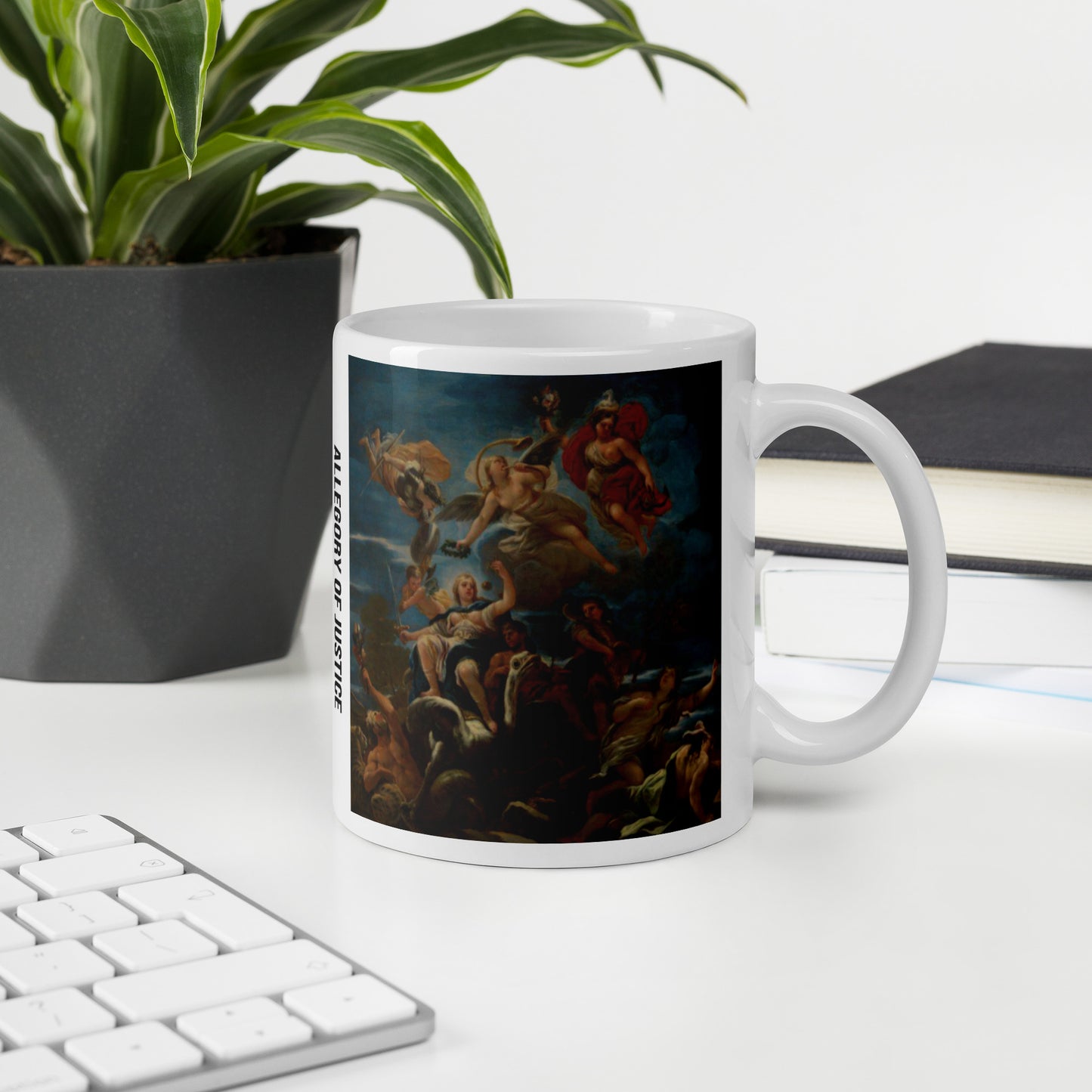 Fine Art Coffee Mug – Famous Painting on White Ceramic Cup - Allegory of Justice