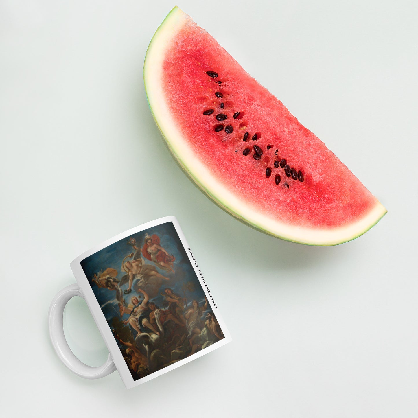 Fine Art Coffee Mug – Famous Painting on White Ceramic Cup - Allegory of Justice